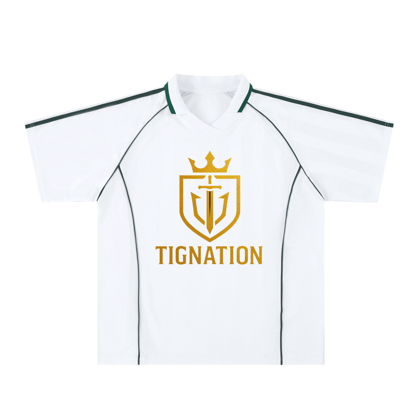 "T.I.G." Shadow Stripe Collared Soccer Jersey