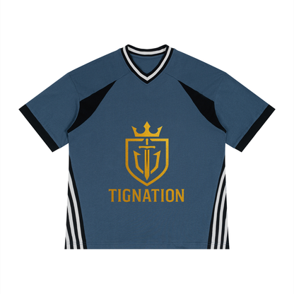 "T.I.G." Unisex Color Block V-Neck T-Shirt