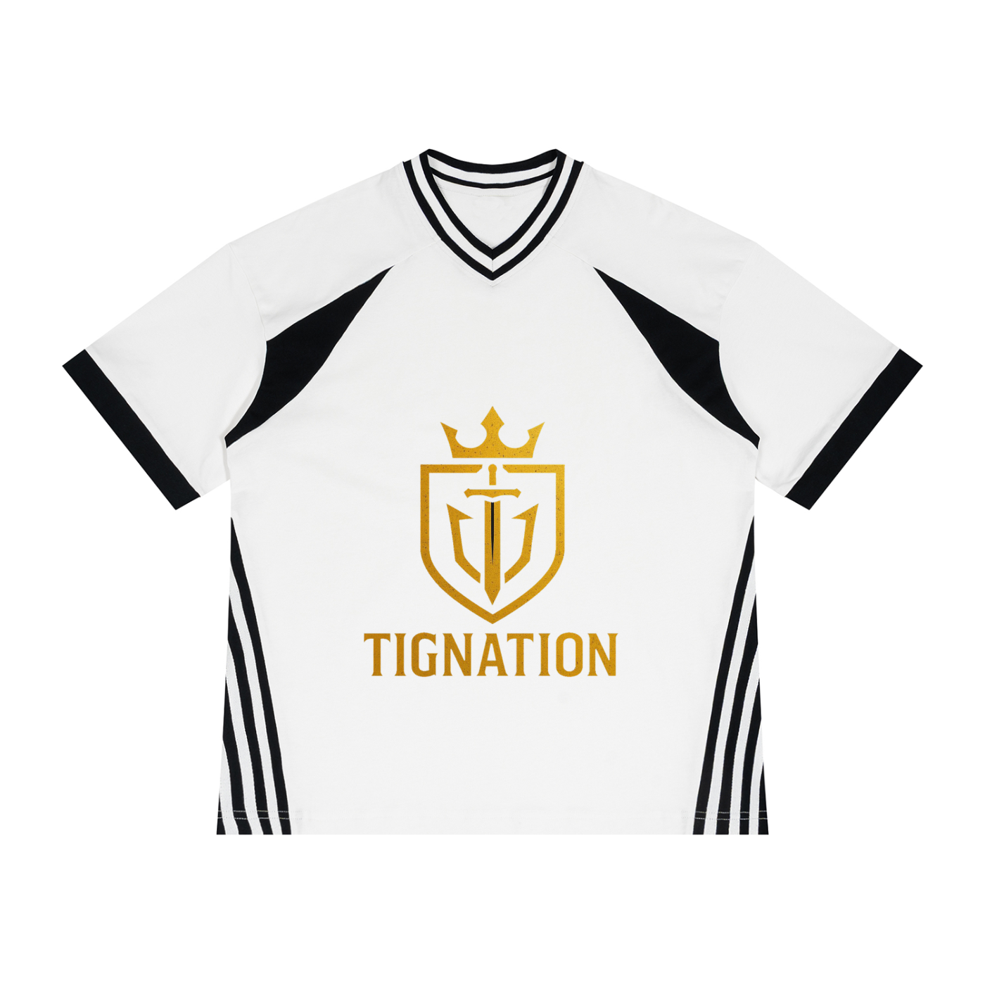 "T.I.G." Unisex Color Block V-Neck T-Shirt