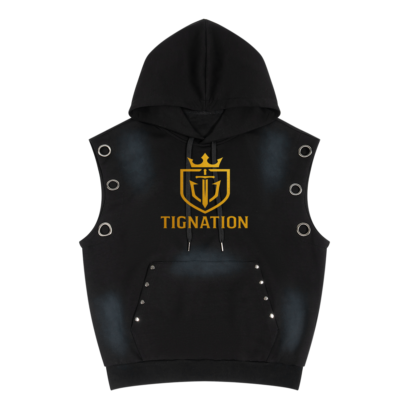 "T.I.G." Unisex Vintage Wash Sun Fade Sleeveless Hoodie