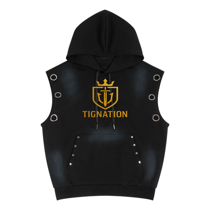 "T.I.G." Unisex Vintage Wash Sun Fade Sleeveless Hoodie