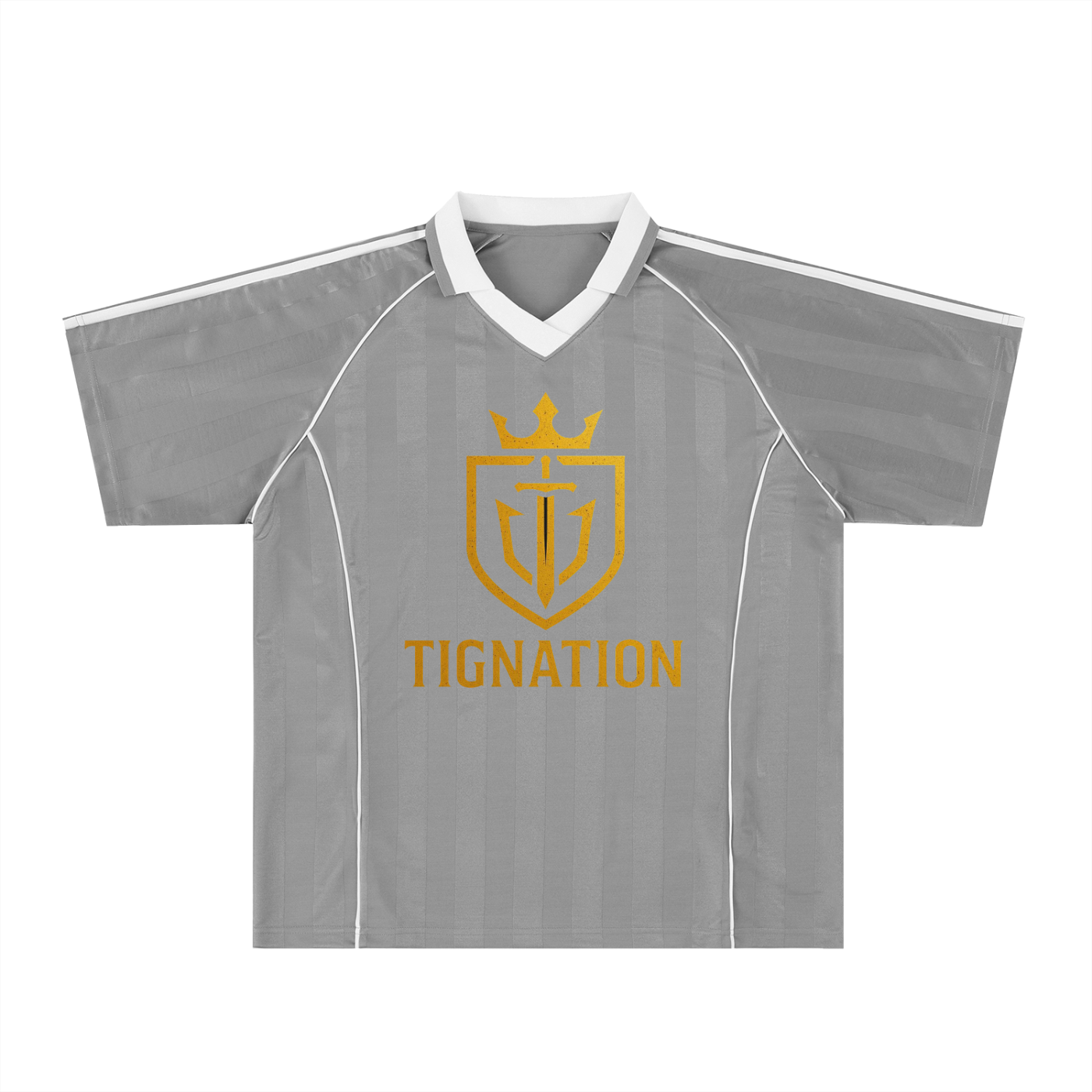 "T.I.G." Shadow Stripe Collared Soccer Jersey