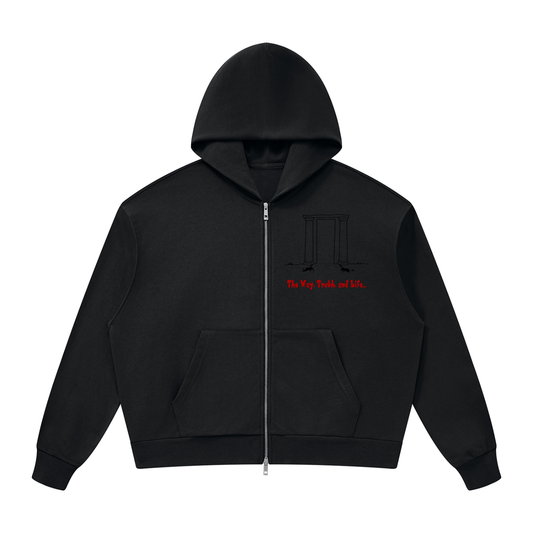 "The Door" Unisex Drop Shoulder Full Zip Hoodie