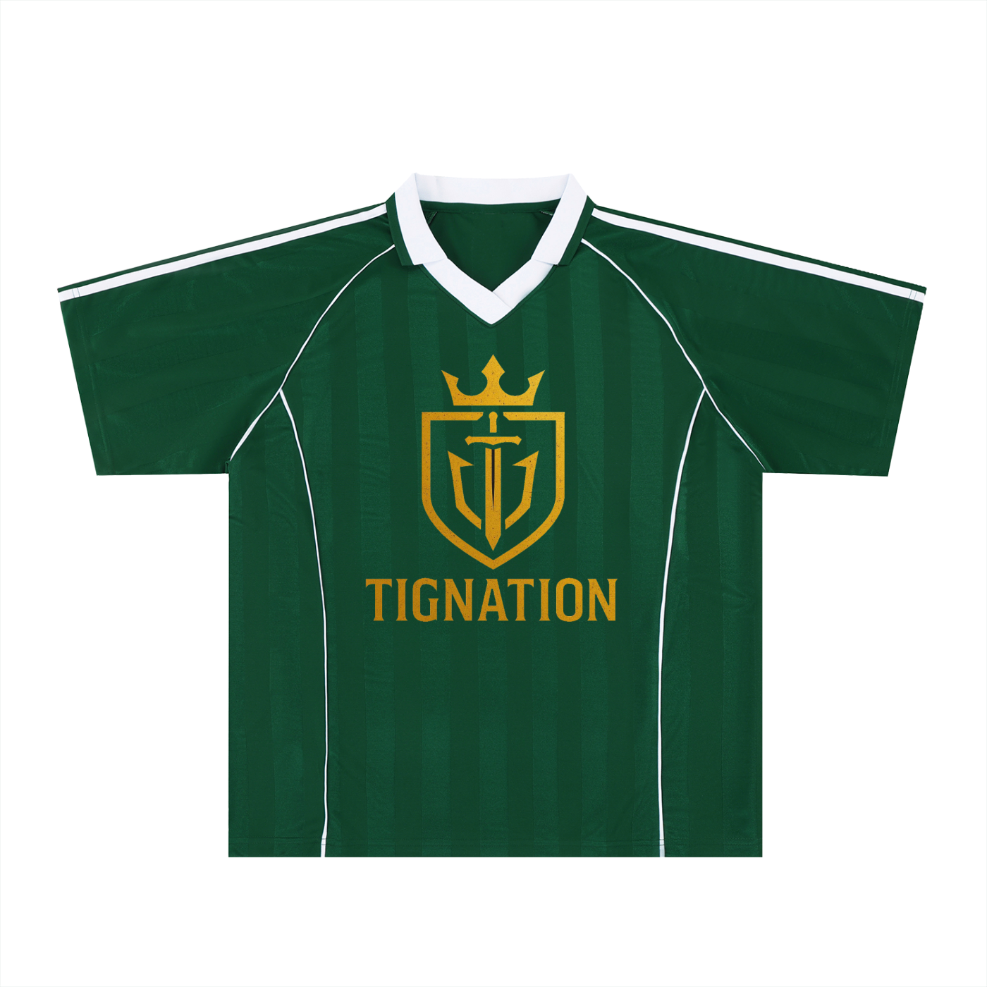"T.I.G." Shadow Stripe Collared Soccer Jersey