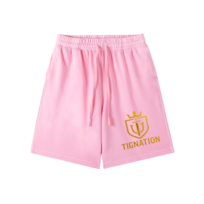 "T.I.G." Vintage Wash Cotton Shorts