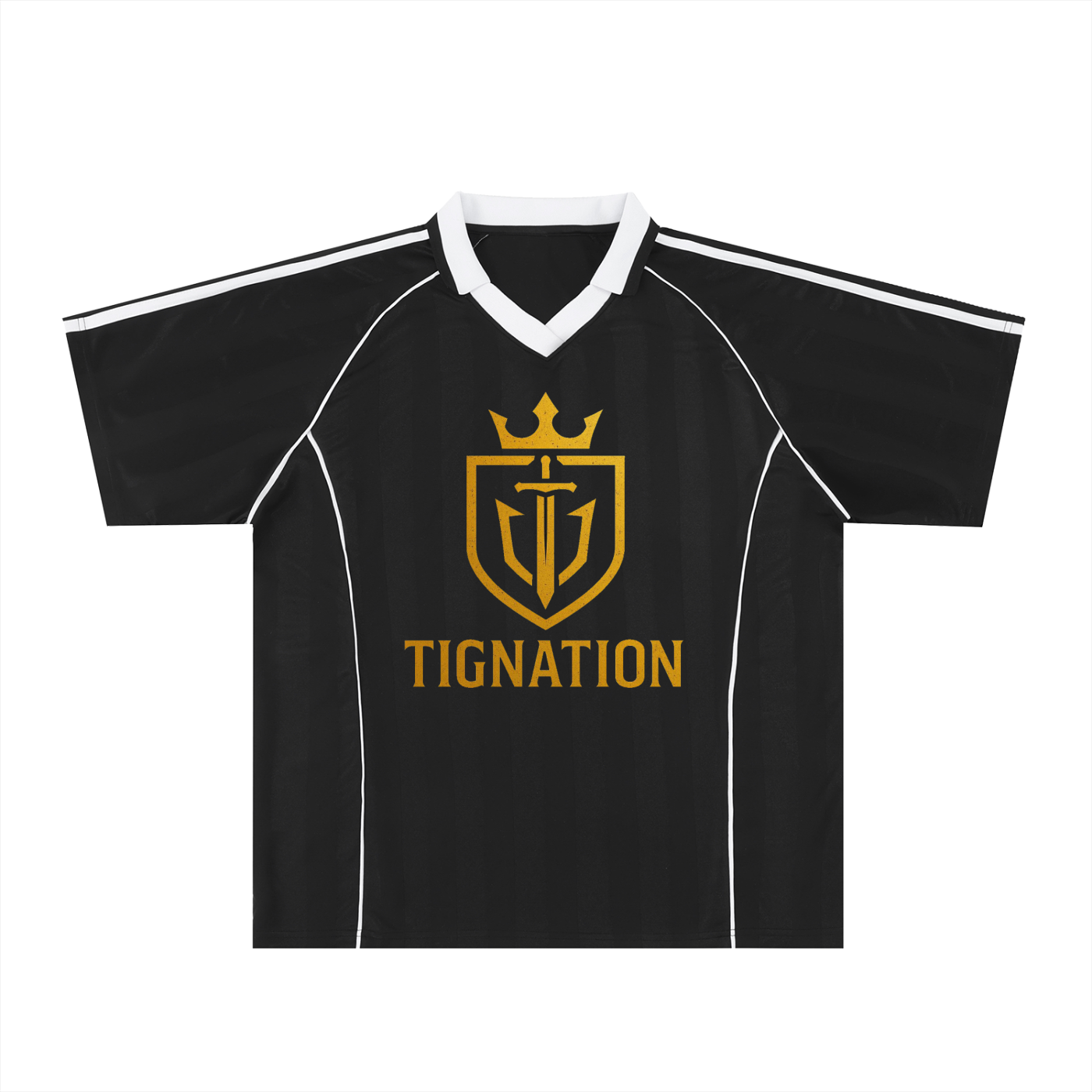 "T.I.G." Shadow Stripe Collared Soccer Jersey