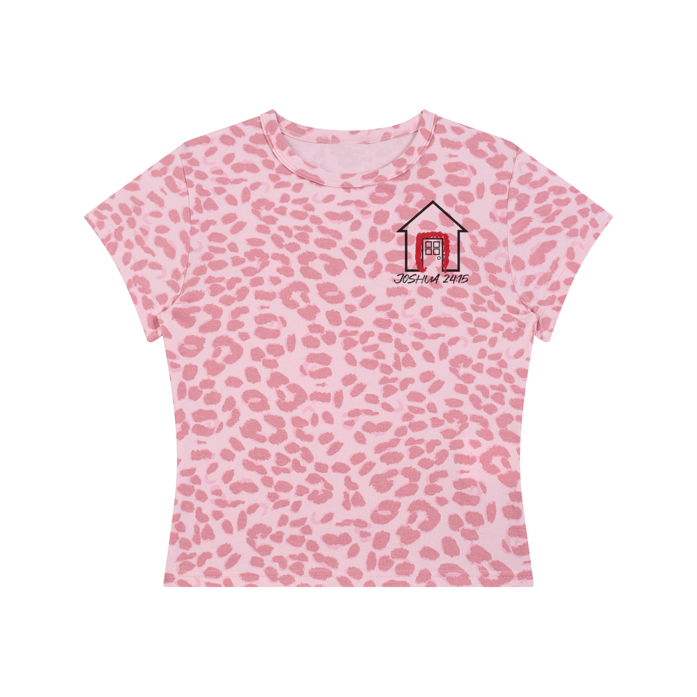 "It Is Finished" Women’s Leopard Print Crop T-Shirt