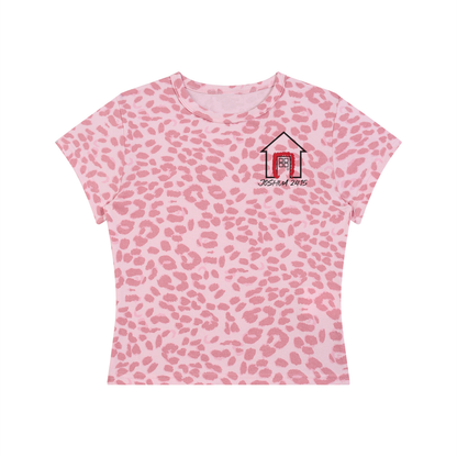"It Is Finished" Women’s Leopard Print Crop T-Shirt