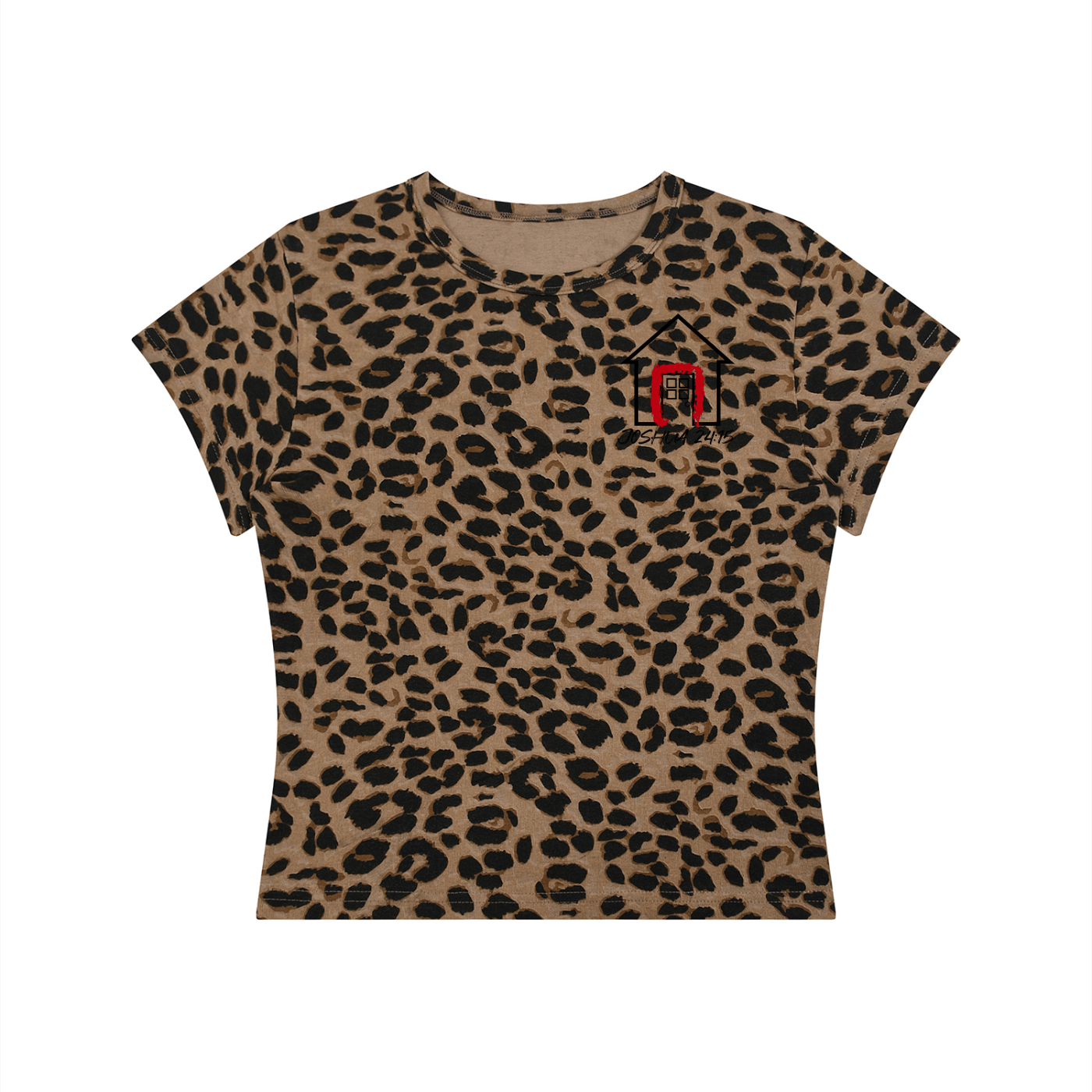 "It Is Finished" Women’s Leopard Print Crop T-Shirt