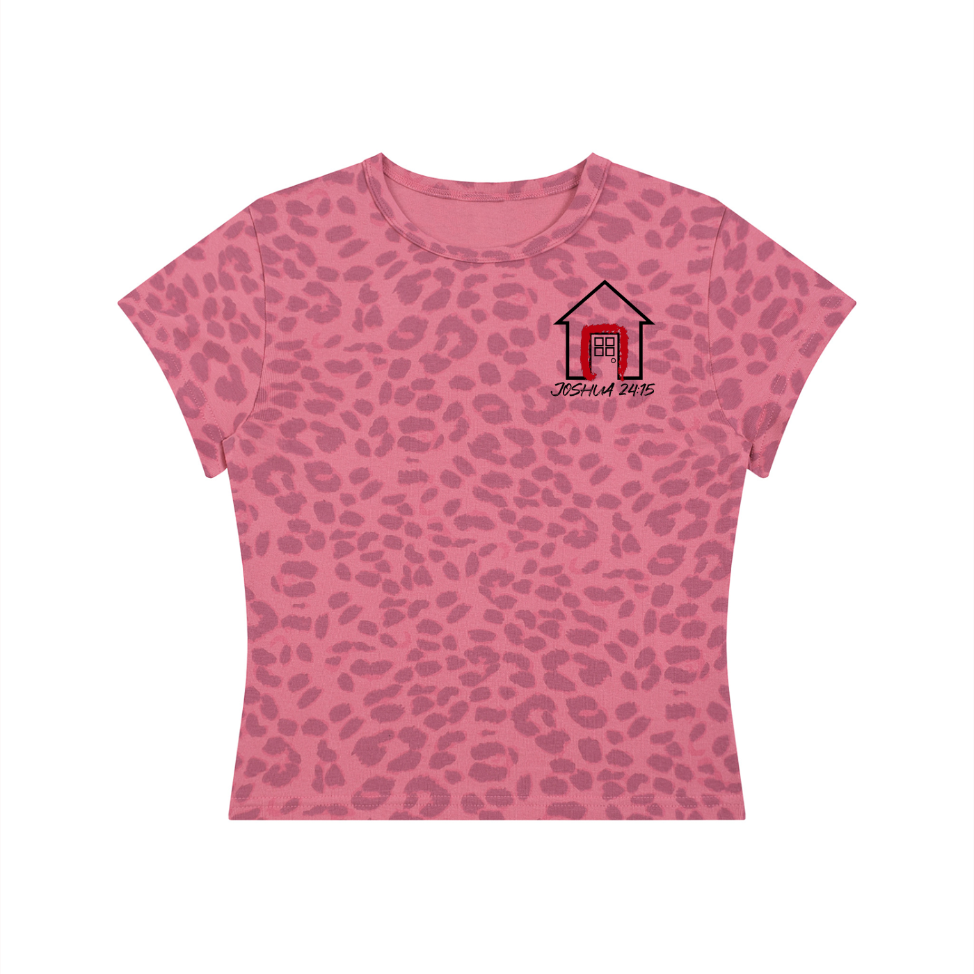 "It Is Finished" Women’s Leopard Print Crop T-Shirt