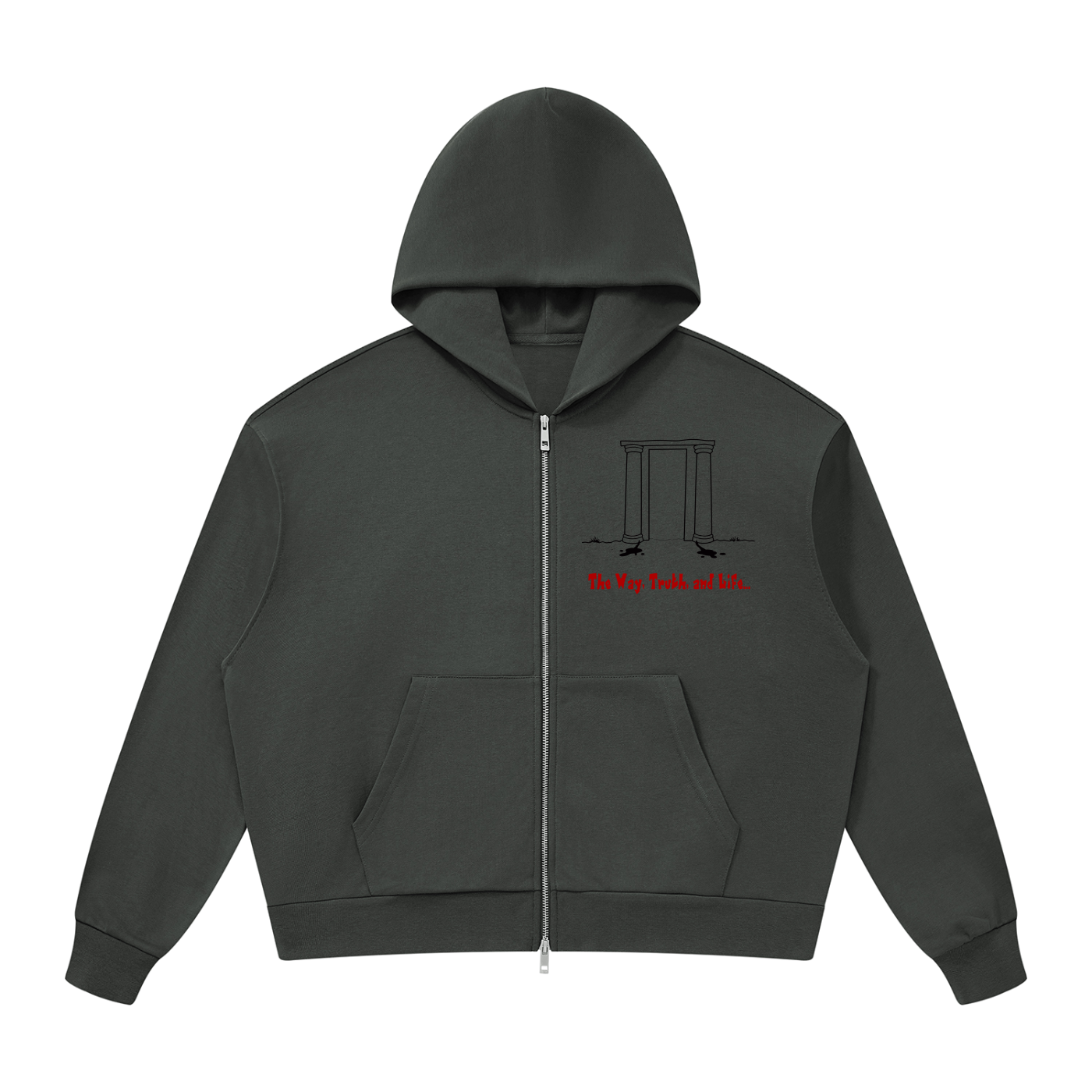 "The Door" Unisex Drop Shoulder Full Zip Hoodie