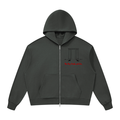 "The Door" Unisex Drop Shoulder Full Zip Hoodie