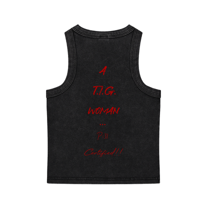 Women's "T.I.G." Snow Washed Tank Top