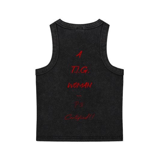 Women's "T.I.G." Snow Washed Tank Top