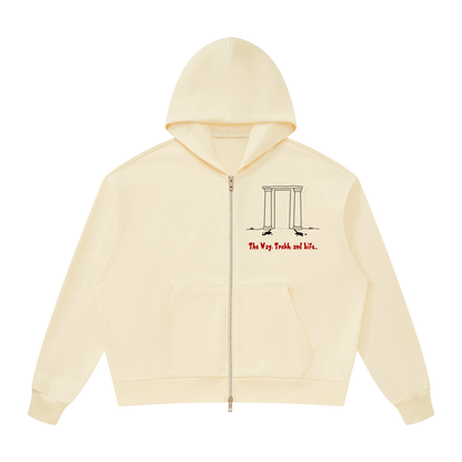 "The Door" Unisex Drop Shoulder Full Zip Hoodie
