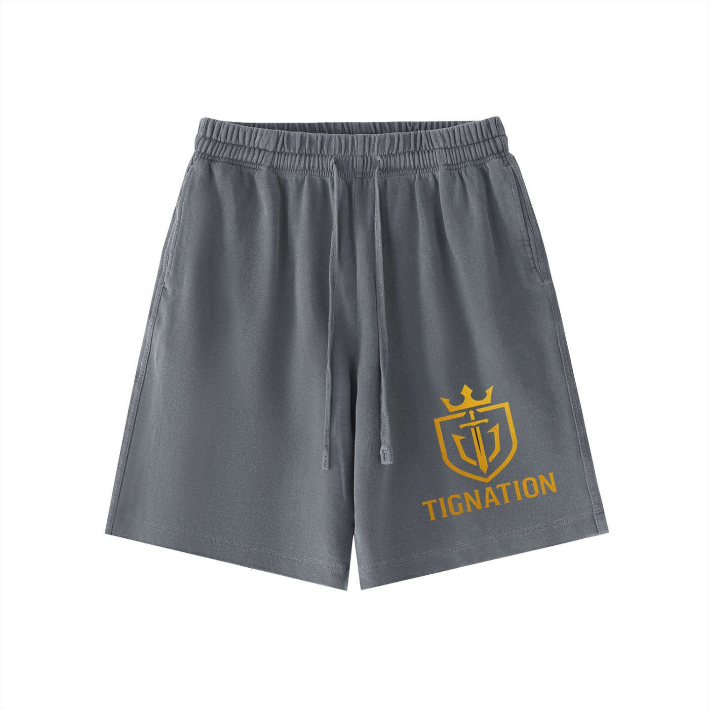 "T.I.G." Vintage Wash Cotton Shorts