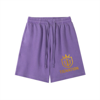 "T.I.G." Vintage Wash Cotton Shorts