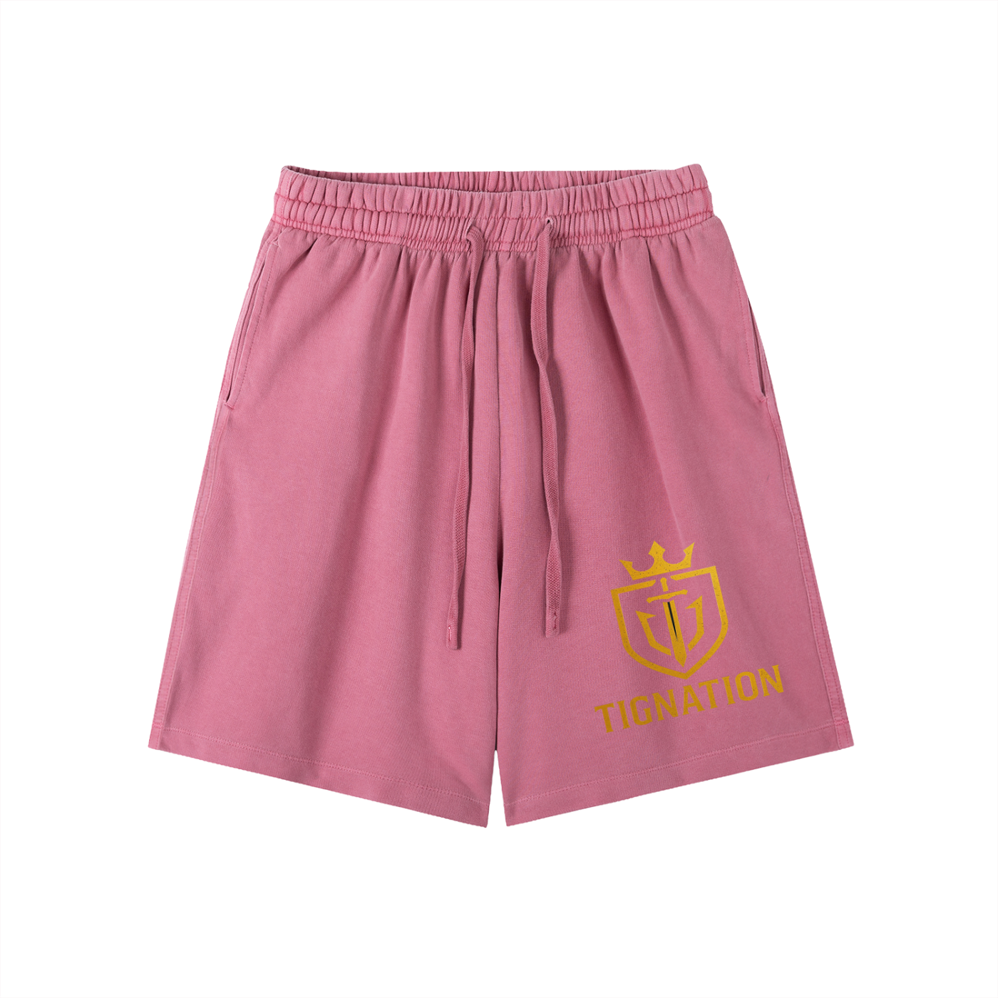 "T.I.G." Vintage Wash Cotton Shorts