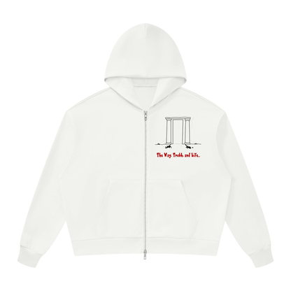 "The Door" Unisex Drop Shoulder Full Zip Hoodie