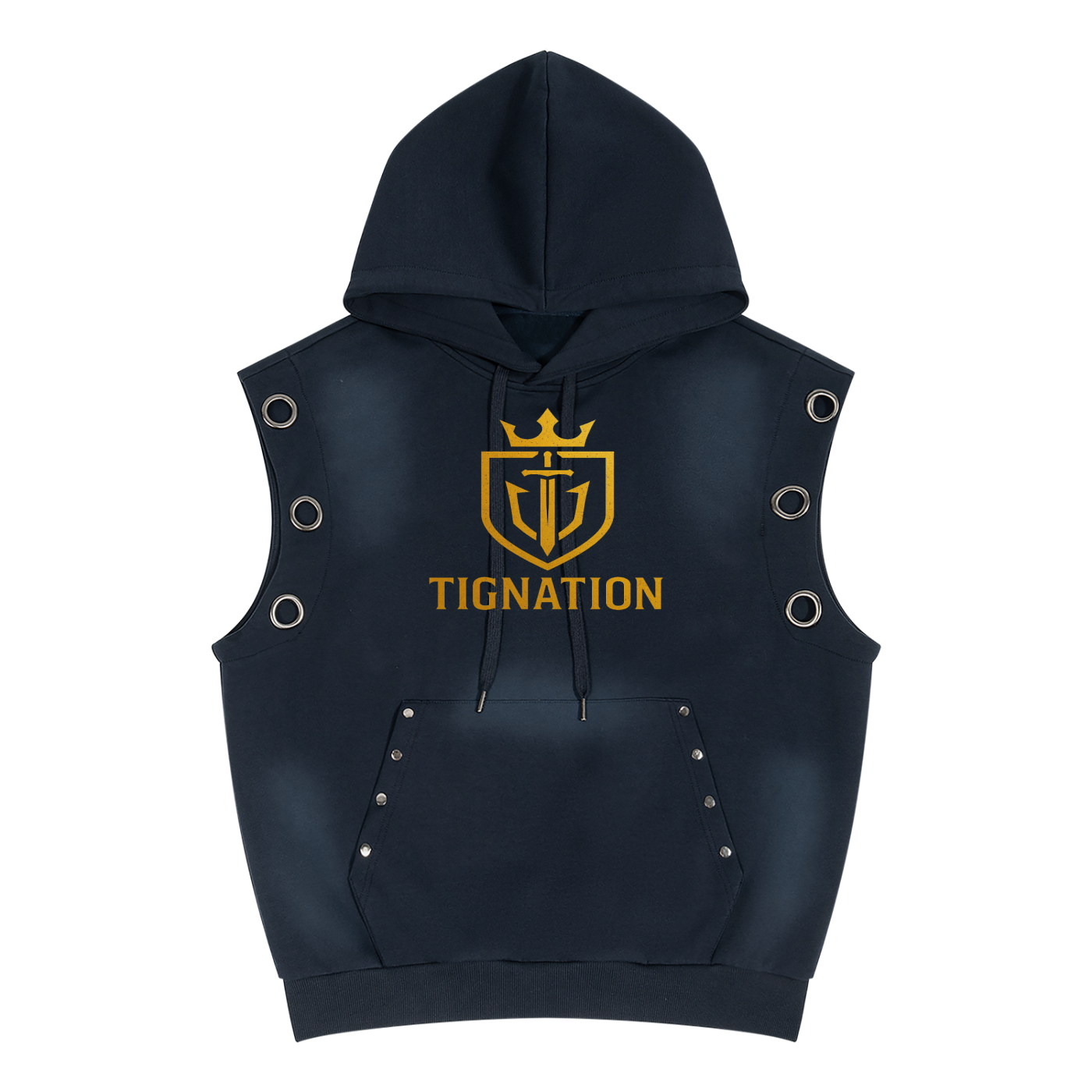 "T.I.G." Unisex Vintage Wash Sun Fade Sleeveless Hoodie