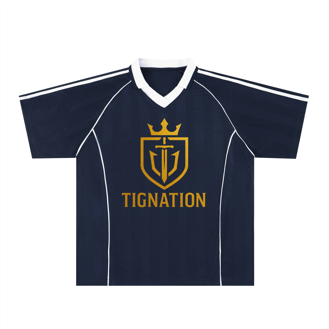 "T.I.G." Shadow Stripe Collared Soccer Jersey