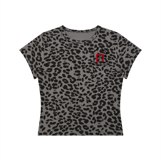 "It Is Finished" Women’s Leopard Print Crop T-Shirt