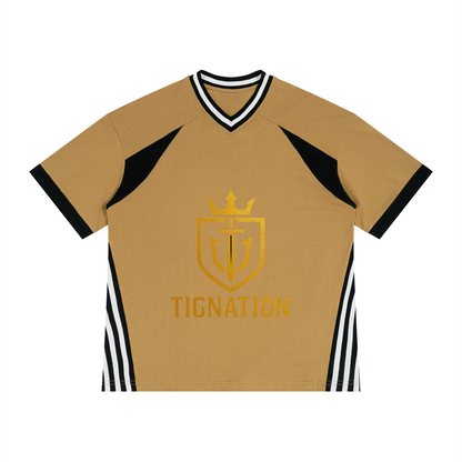 "T.I.G." Unisex Color Block V-Neck T-Shirt